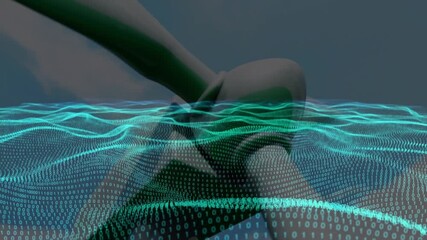 Animation of data processing over wind turbine - Powered by Adobe