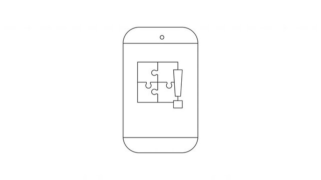Mobile Puzzle App - A Simple Line Art Illustration.