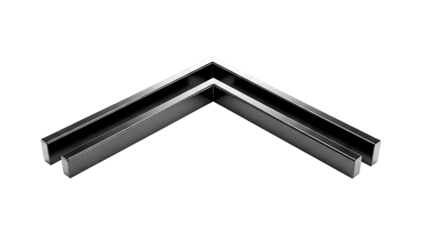 Black L-shaped metal profile
