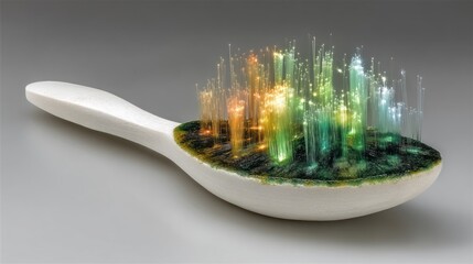 Fiber Optic Light Display in a Spoon.