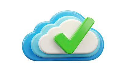 Cloud with Green Check Mark Icon