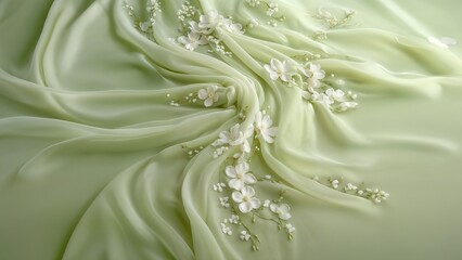 flowers with smooth silk cloth banner  