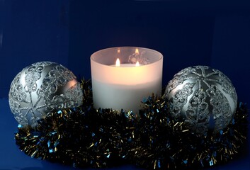 christmas tree and  colorful brilliant ornament