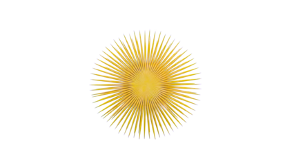Radiant Yellow Sunburst on White Background