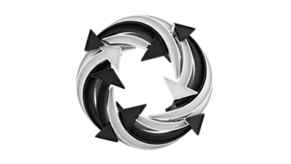 Recycle Symbol with Black and White Arrows