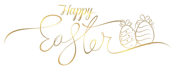 Happy Easter vector golden text typography illustration 1.eps