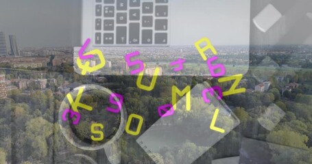 Animation of game pad controller over cityscape - Powered by Adobe