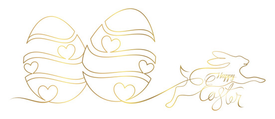 Happy Easter with Easter eggs and bunnies. illustration vector 4.eps