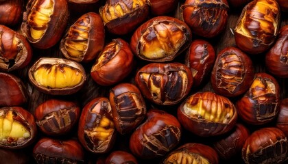 Obraz premium Roasted Chestnuts - A Delicious and Nutritious Winter Treat.