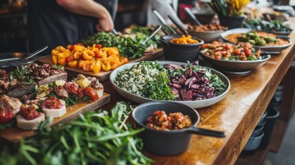 Fototapeta premium Organic farm-to-table experience, highlighting the journey from farm to plate, sustainability practices, and the freshness of locally sourced produce.