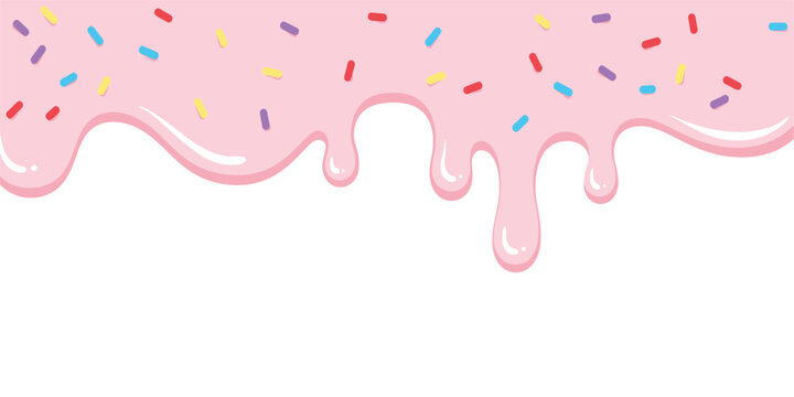 Pink Liquid Drips Down with Transparent Background for Creative Design