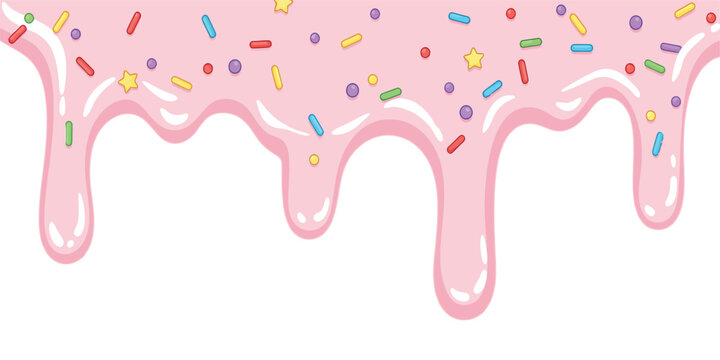 Pink Liquid Drips Down with Transparent Background for Creative Design