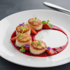 Fresh Strawberry Dessert Collection with Cream, Cakes and Tarts on Elegant Table