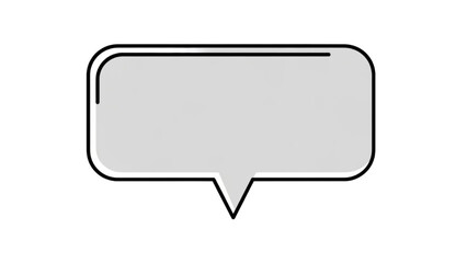 Naklejka premium Simple gray speech bubble icon on white background
