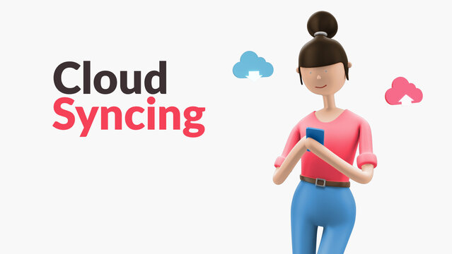 Explainer Girl Messaging With Bubbles Close Up