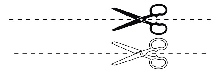Scissors Cutting Along Dotted Line Illustration for Craft and DIY Projects