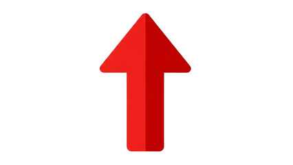 Fototapeta premium A red arrow pointing upwards against a plain white background