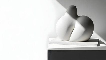 Sculpture on Table with Dramatic Lighting.