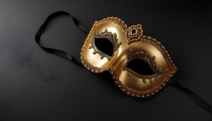 Dark Gold Carnival Mask &mdash; Premium Festival Still Life