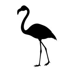Fototapeta premium Elegant Flamingo Silhouette Vector – Tropical Pink Bird Icon for Summer and Wildlife Graphic Design