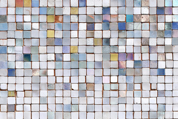 textured mosaic background with small square tiles in muted colors