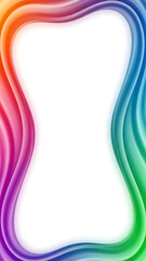 Rainbow Colored Wavy Border Frame Design.