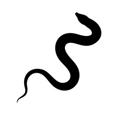 Curvy Snake Silhouette Vector &ndash; Minimalist Slithering Serpent Icon for Reptile Graphic Design