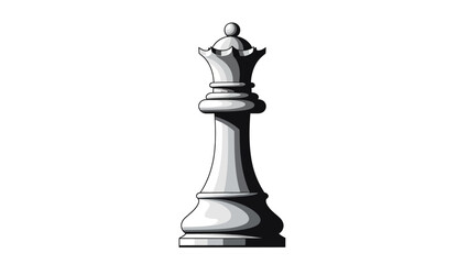 Fototapeta premium Detailed Vector Illustration of a White Chess Queen Piece on White Background