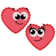 Cute  Valentine heart  emoji  vector cartoon illustration