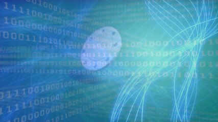 Animation of data processing and binary coding over casino chips - Powered by Adobe