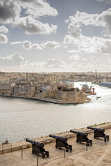 Spectacular view of Fort St. Angelo and the Grand Harbour in Malta