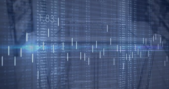 Animation of financial data over supermarket cart