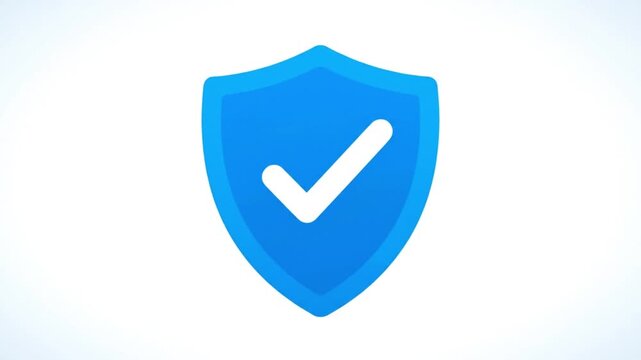 Animated Security Shield with Checkmark for Digital Protection.