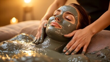 Spa e bellezza: Maschera di trattamento viso e corpo in centro benessere