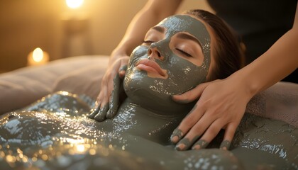 Spa e bellezza: Maschera di trattamento viso e corpo in centro benessere