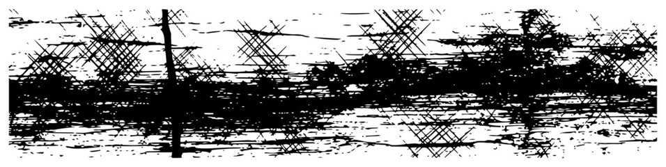 Fototapeta premium Horizontal grunge scratch texture background with cross hatching and noise