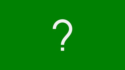 Question mark element on a green background with a minimal motion or animation concept motion graphics video. Theme hesitation, question, doubt, asking, inquiry
