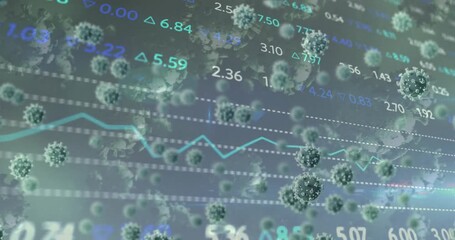 Animation of data processing over virus cells - Powered by Adobe