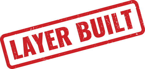 Professional red stamp indicating a product or project has been developed in layers