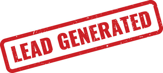 Professional red stamp indicating a valuable marketing lead has been successfully generated