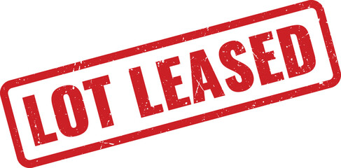 Red distressed rubber stamp clearly indicating a lot has been leased for business purposes