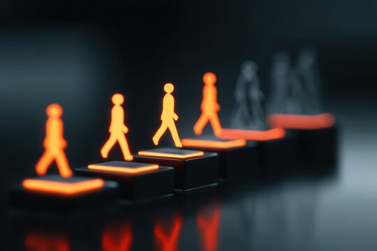 A modern planning scene highlighting employment pathways to retirement with management clarity and marketing ideas embedded in a document enabled by software