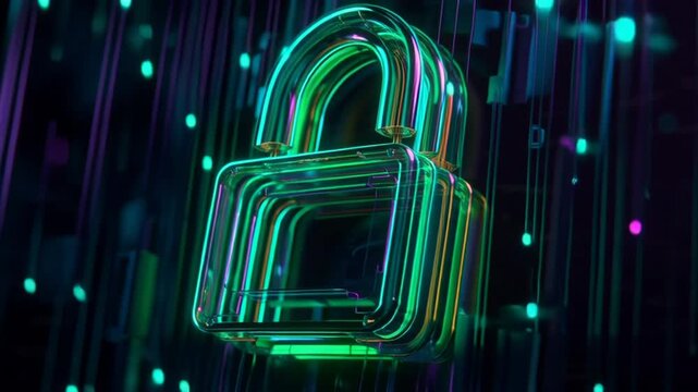 Cyber Security Padlock Unlock Data Protection Concept