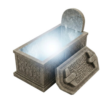 Ancient Stone Coffin Glowing With Light