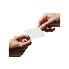 Business card exchange between two hands