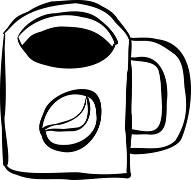 Hand Drawn Coffee Cup Line Art