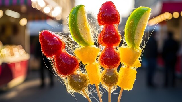 Candied fruit on a stick