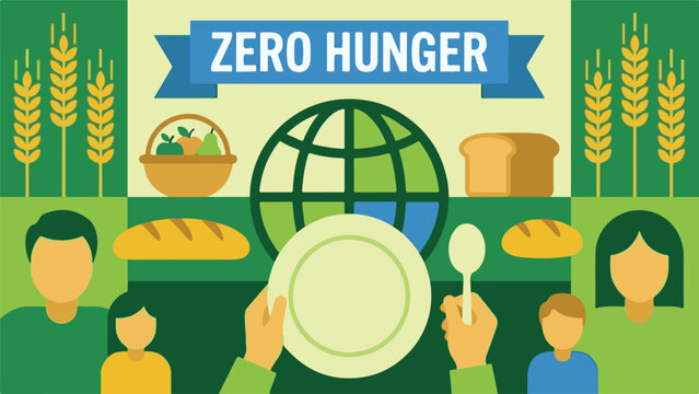 Zero Hunger concept with global food, people, and sustainable development