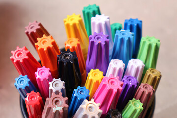 Creative Bloom, Closeup of Multi-color Ceramic-painting Pen Set