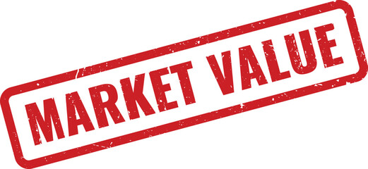 Red rubber stamp indicating MARKET VALUE with a distinct grunge texture for business documents